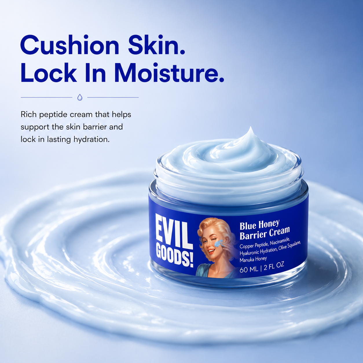 Copper Peptide Blue Honey Cream EVIL GOODS! World's BEST Beef Tallow Balm