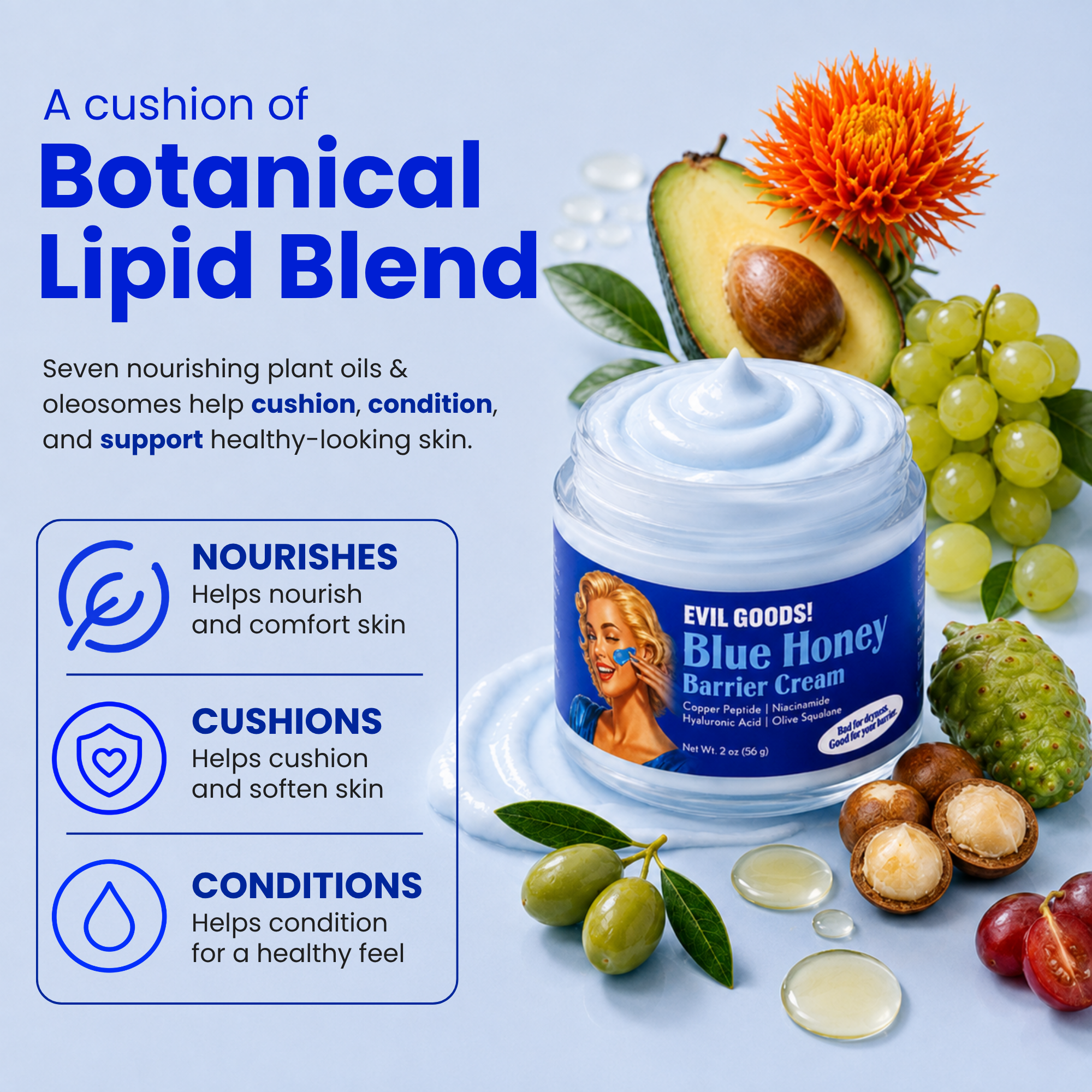 Copper Peptide Blue Honey Cream Face Cream Evil Goods