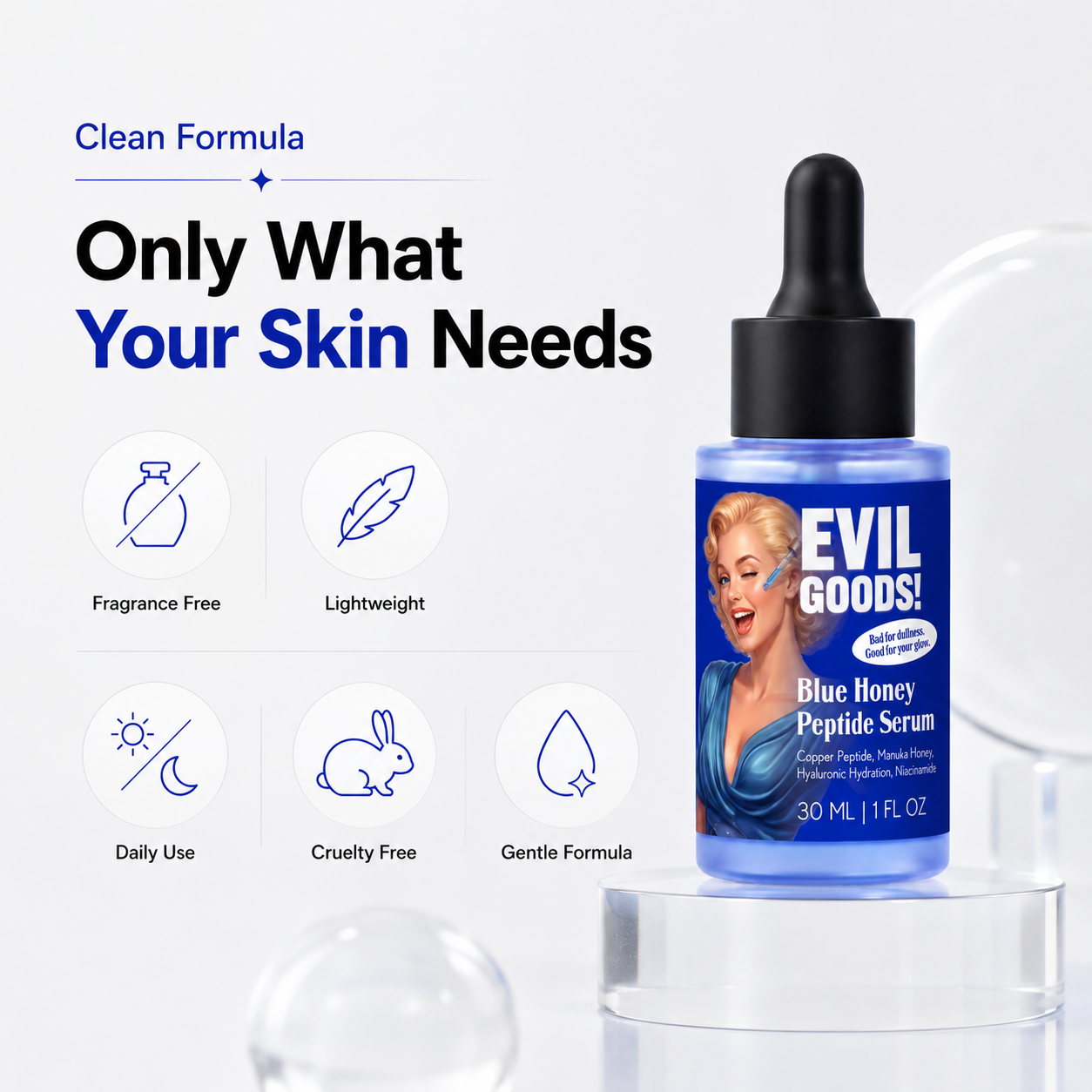 Copper Peptide Blue Honey Serum EVIL GOODS! World's BEST Beef Tallow Balm