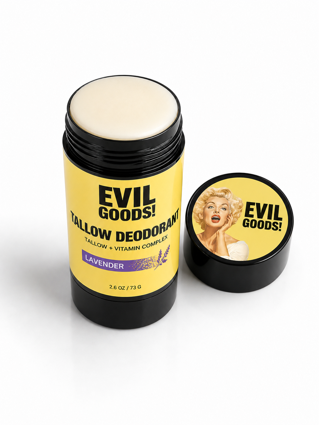 Tallow Deodorant - Natural Aluminum Free EVIL GOODS! World's BEST Beef Tallow Balm