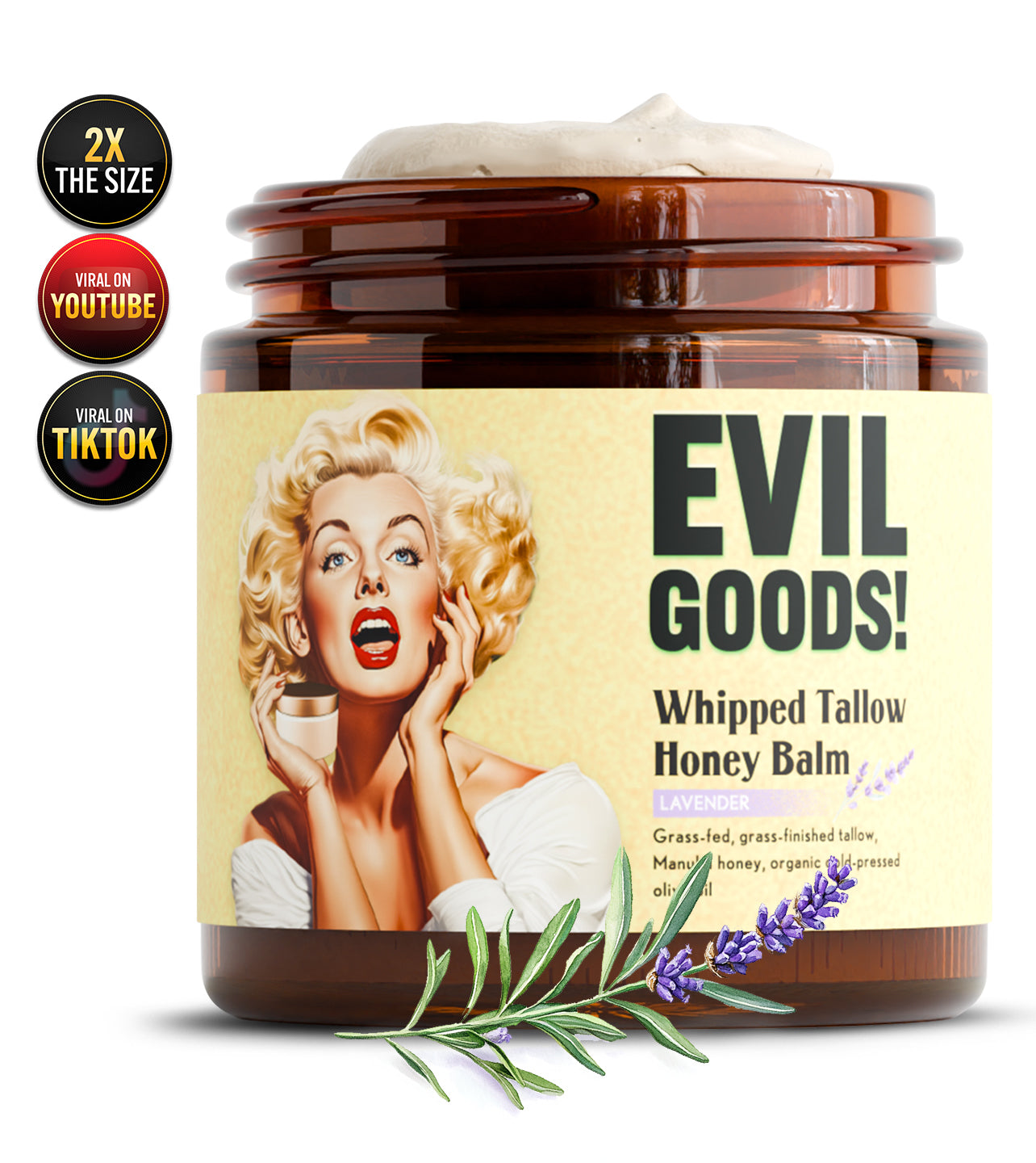 Whipped Tallow & Manuka Honey Moisturizer (V2) World’s Best Beef Tallow Balm Lavender 1-Person