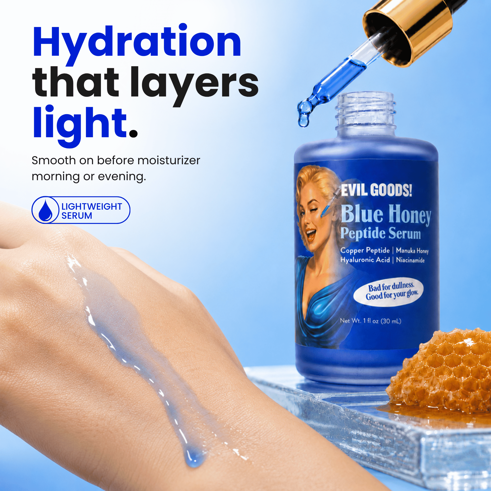 Copper Peptide Blue Honey Serum Face Serum Evil Goods