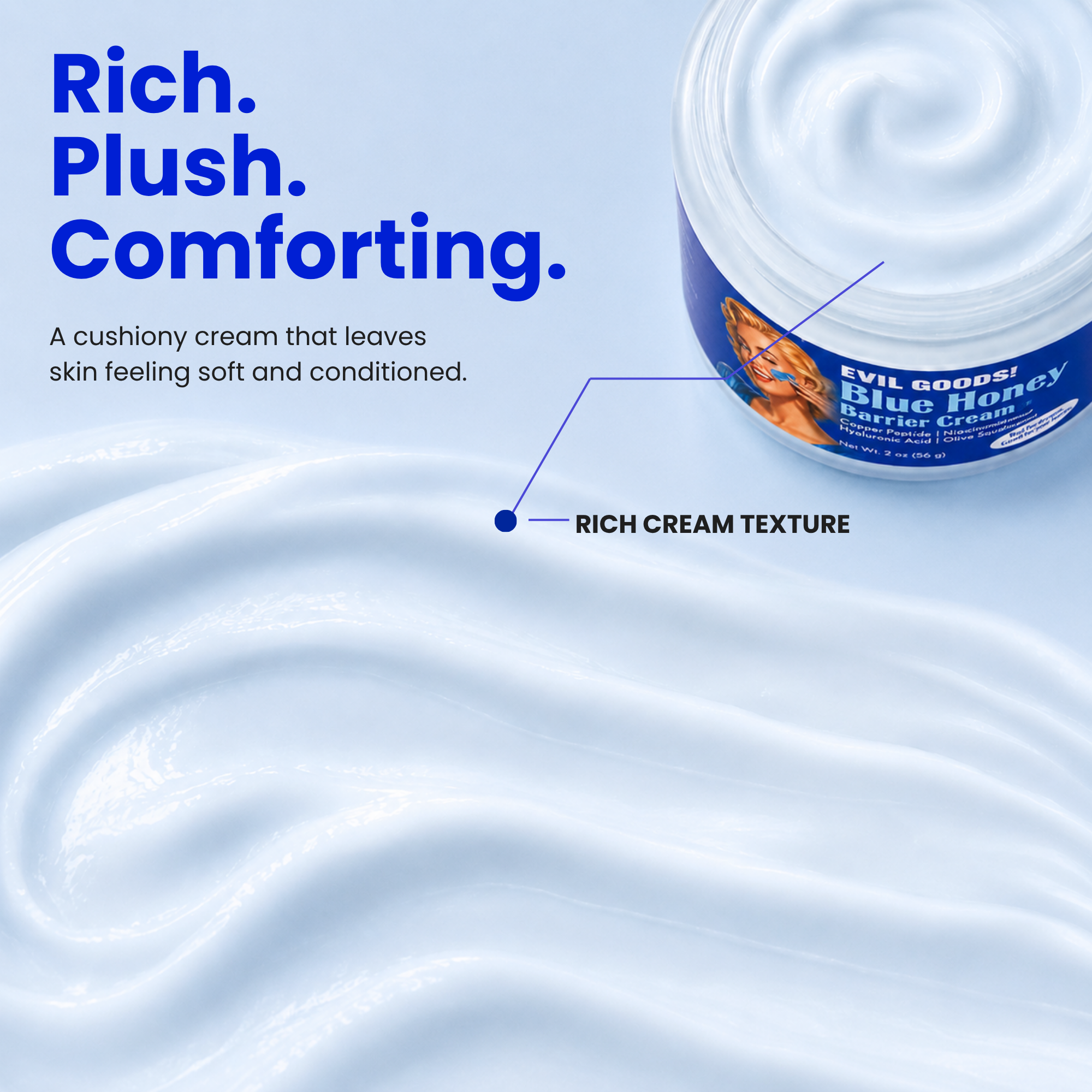 Copper Peptide Blue Honey Cream Face Cream Evil Goods