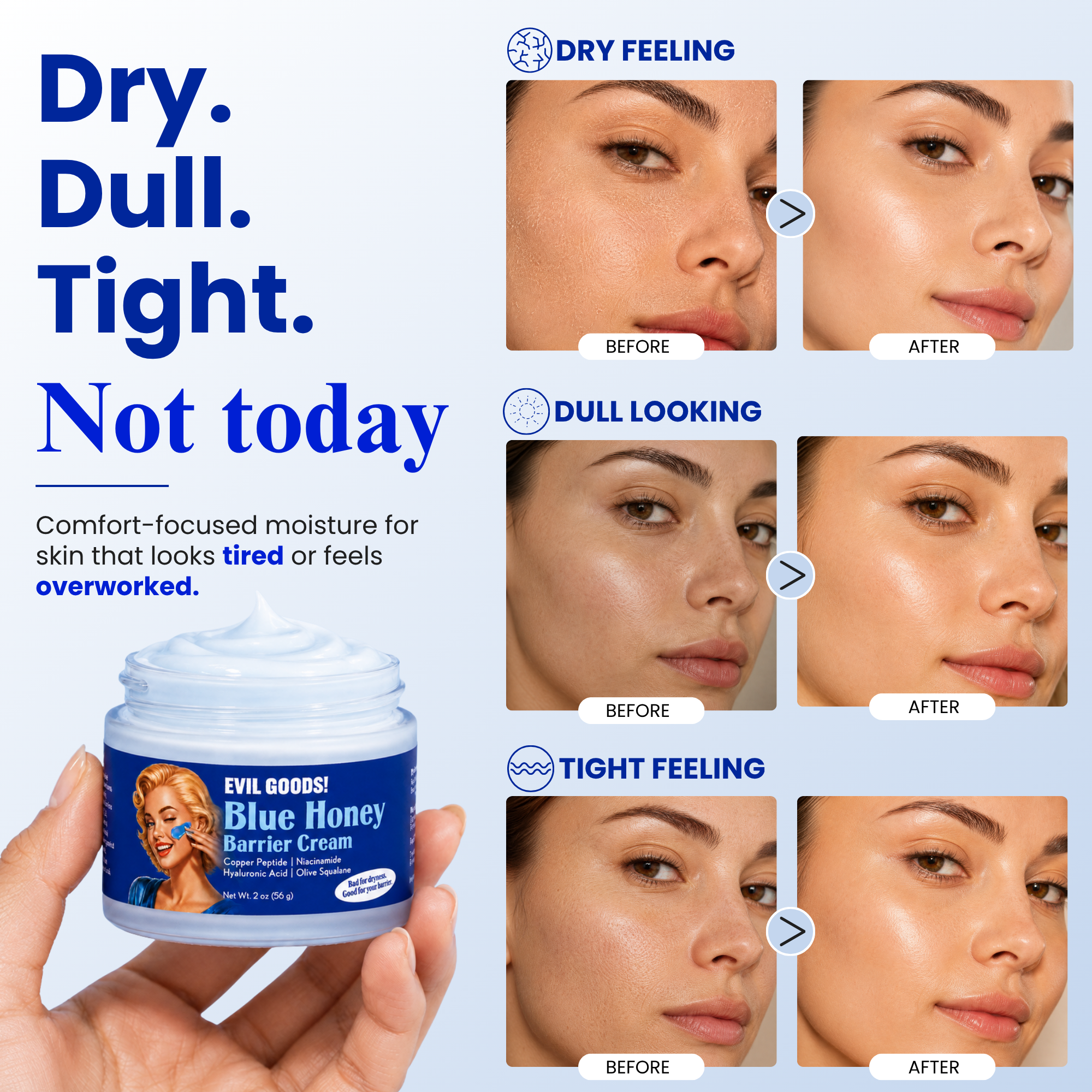 Copper Peptide Blue Honey Cream Face Cream Evil Goods