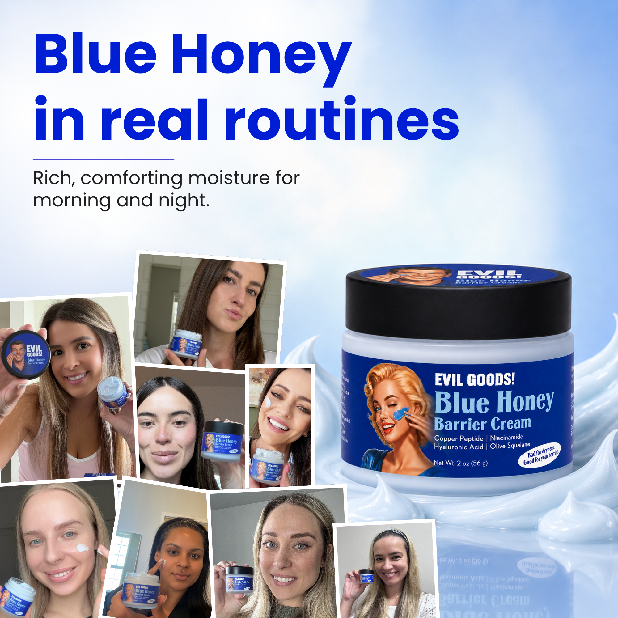 Copper Peptide Blue Honey Cream Face Cream Evil Goods