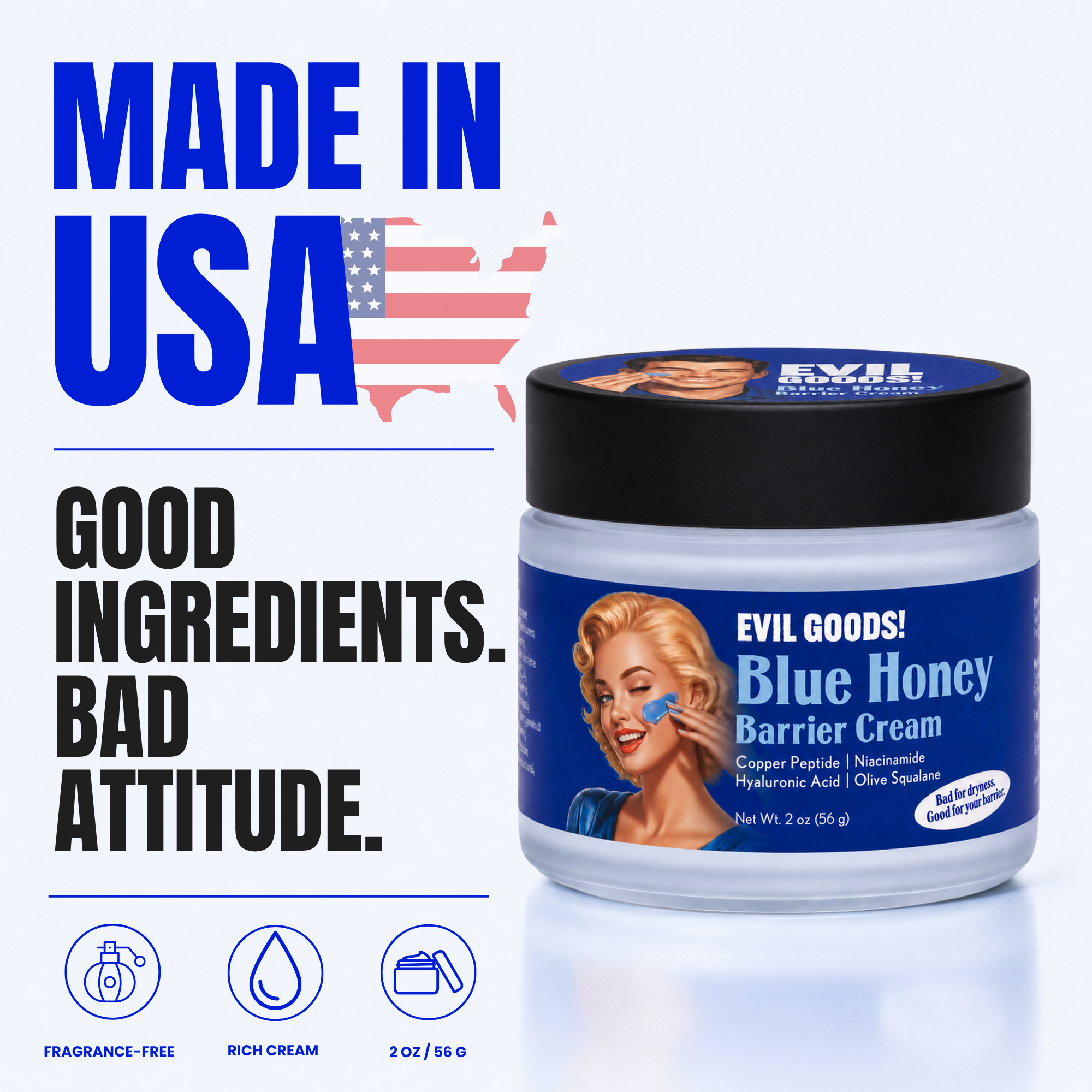 Copper Peptide Blue Honey Cream Face Cream Evil Goods