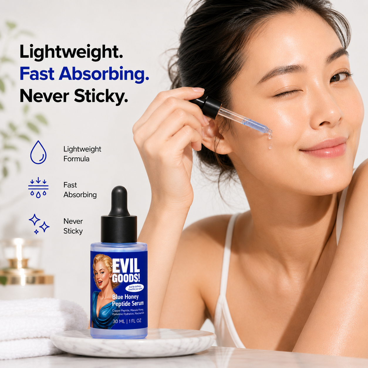 Copper Peptide Blue Honey Serum EVIL GOODS! World's BEST Beef Tallow Balm