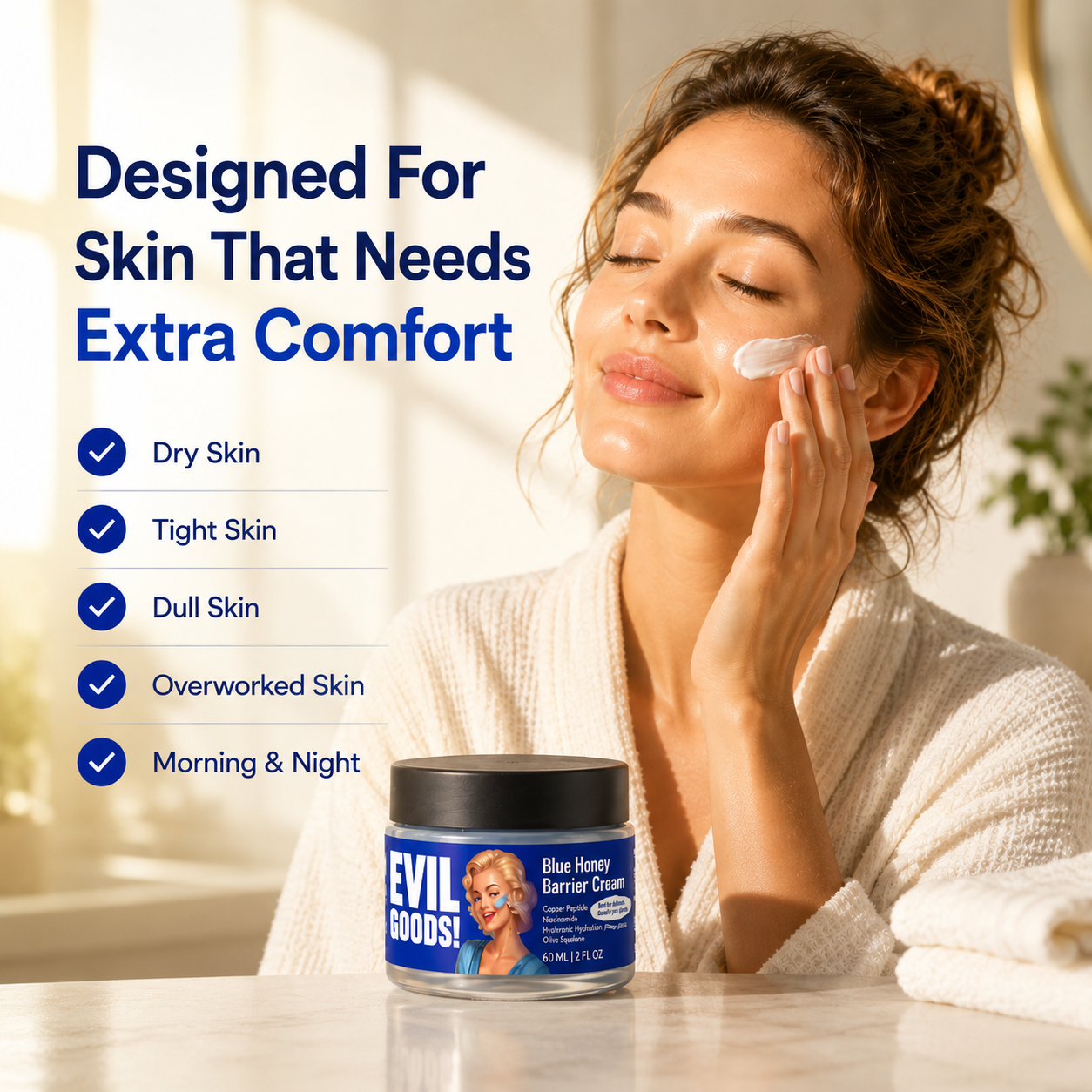 Copper Peptide Blue Honey Cream EVIL GOODS! World's BEST Beef Tallow Balm