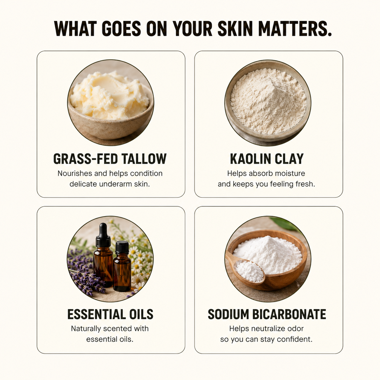 Tallow Deodorant - Natural Aluminum Free EVIL GOODS! World's BEST Beef Tallow Balm