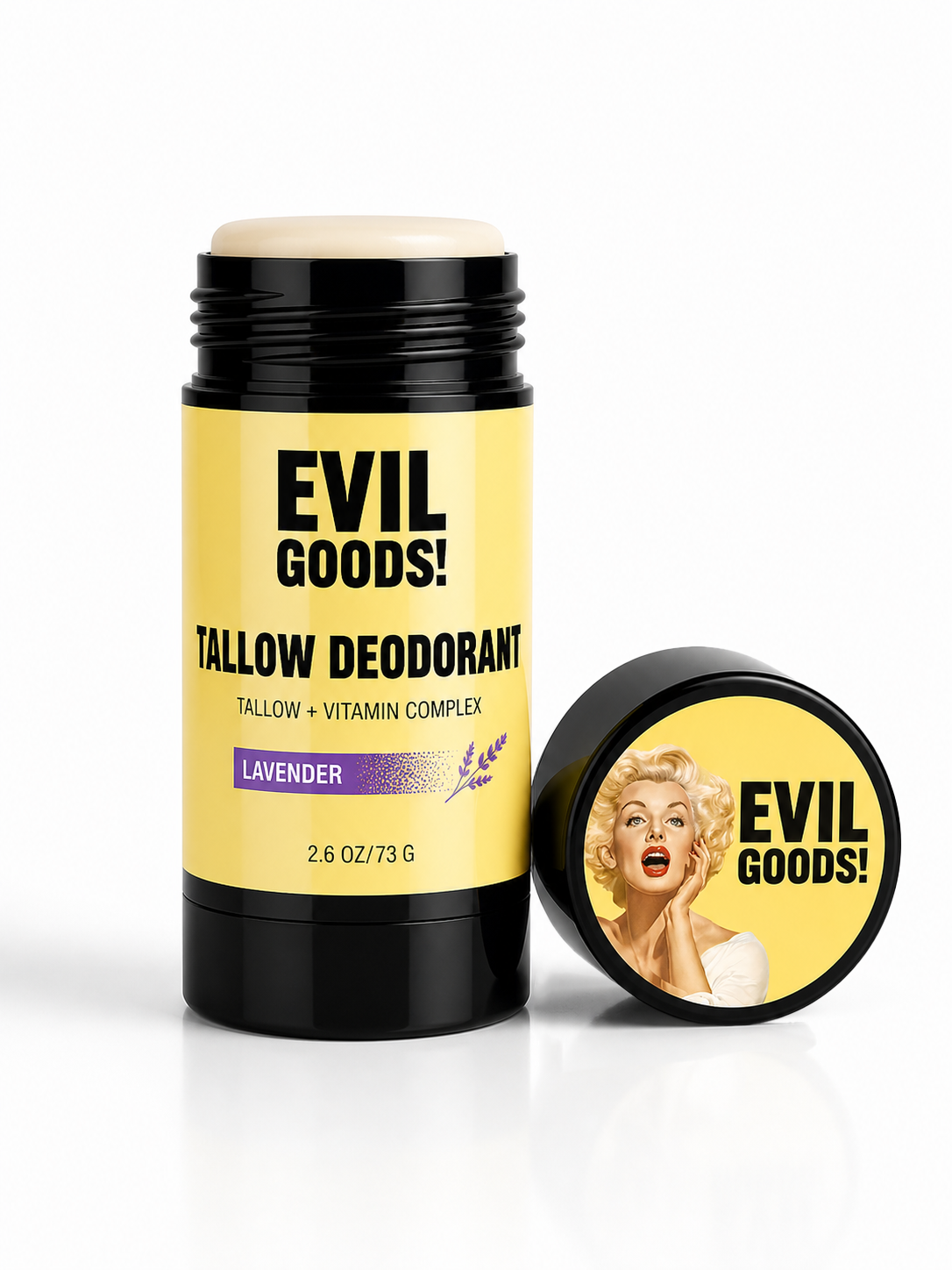 Tallow Deodorant - Natural Aluminum Free EVIL GOODS! World's BEST Beef Tallow Balm