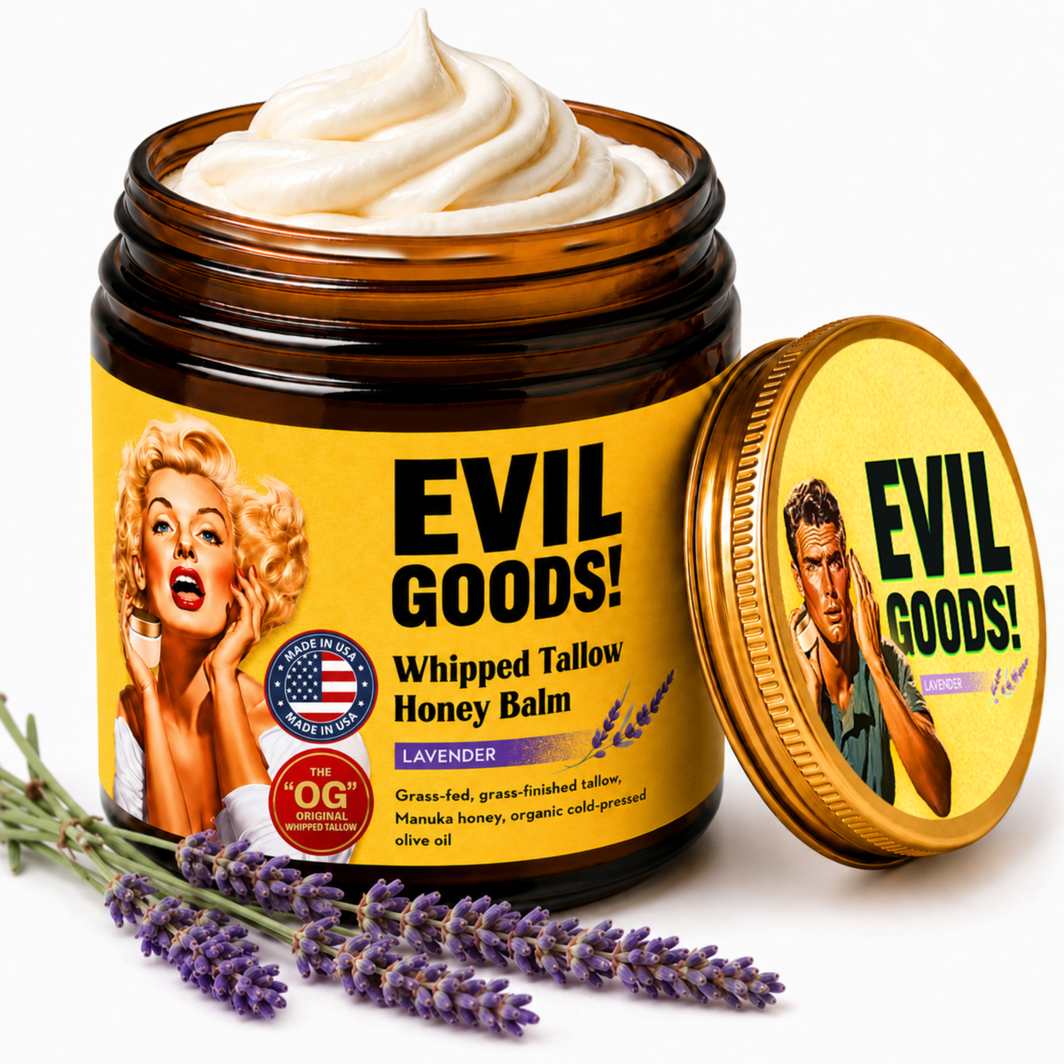 Whipped Tallow & Manuka Honey Moisturizer Evil Goods Lavender
