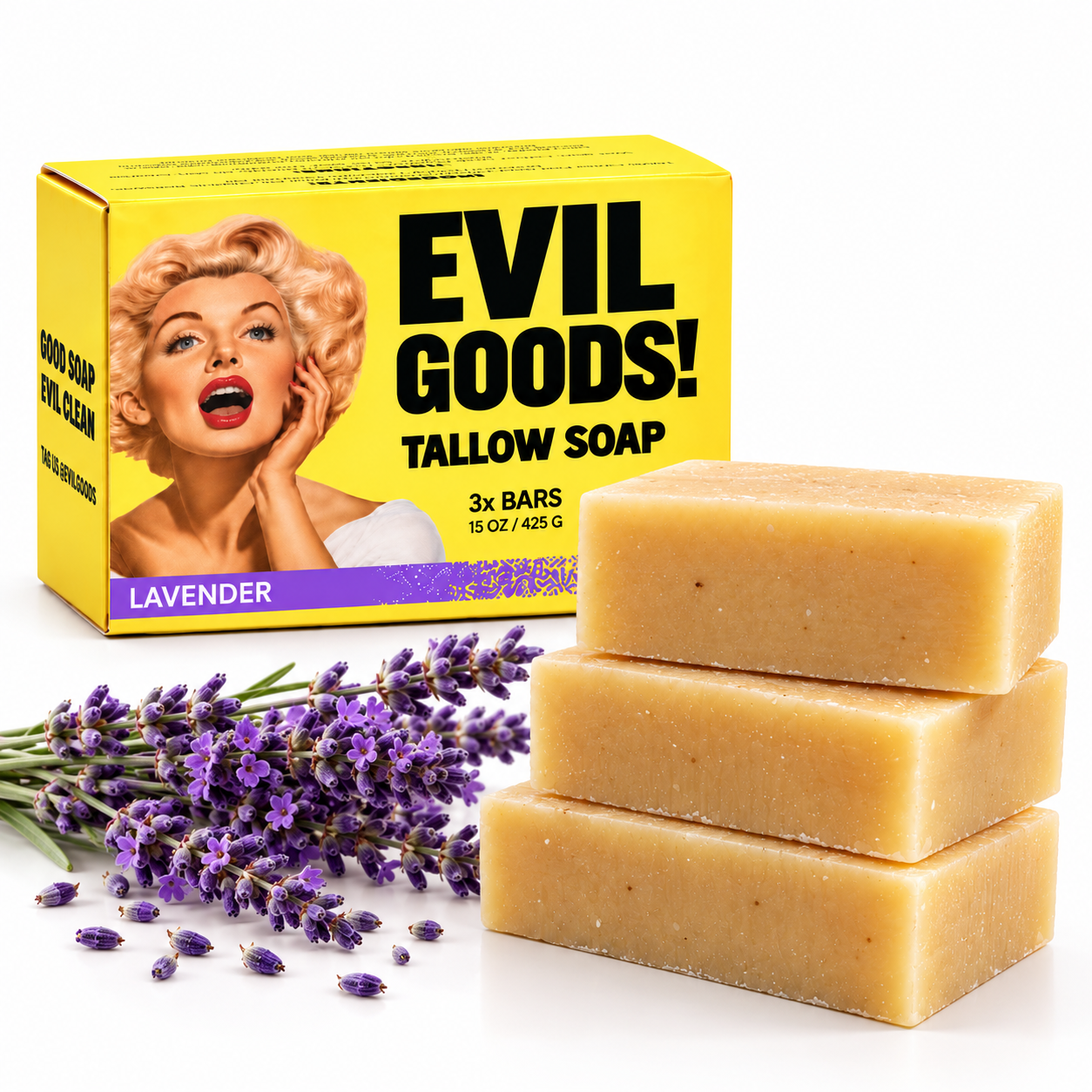 Ultimate Glow Tallow Soap Bar Bar Soap Evil Goods Lavender
