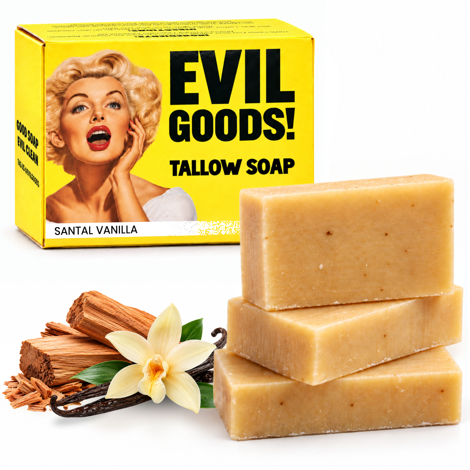 Ultimate Glow Tallow Soap Bar Bar Soap Evil Goods Santal Vanilla