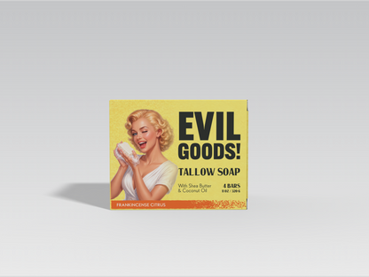 Tallow Soap Bar EVIL GOODS! World's BEST Beef Tallow Balm Frankincense