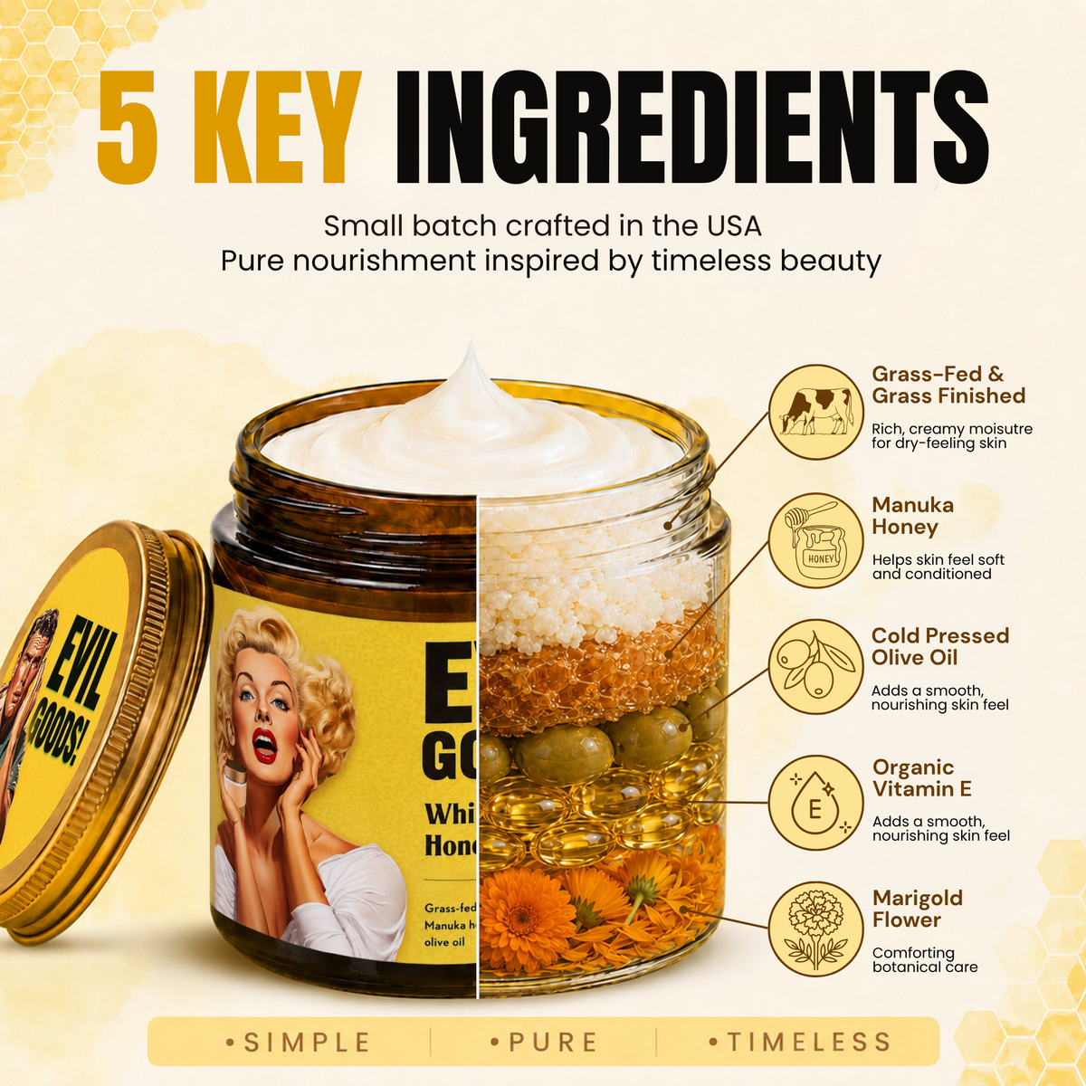 Whipped Tallow & Manuka Honey Moisturizer Evil Goods