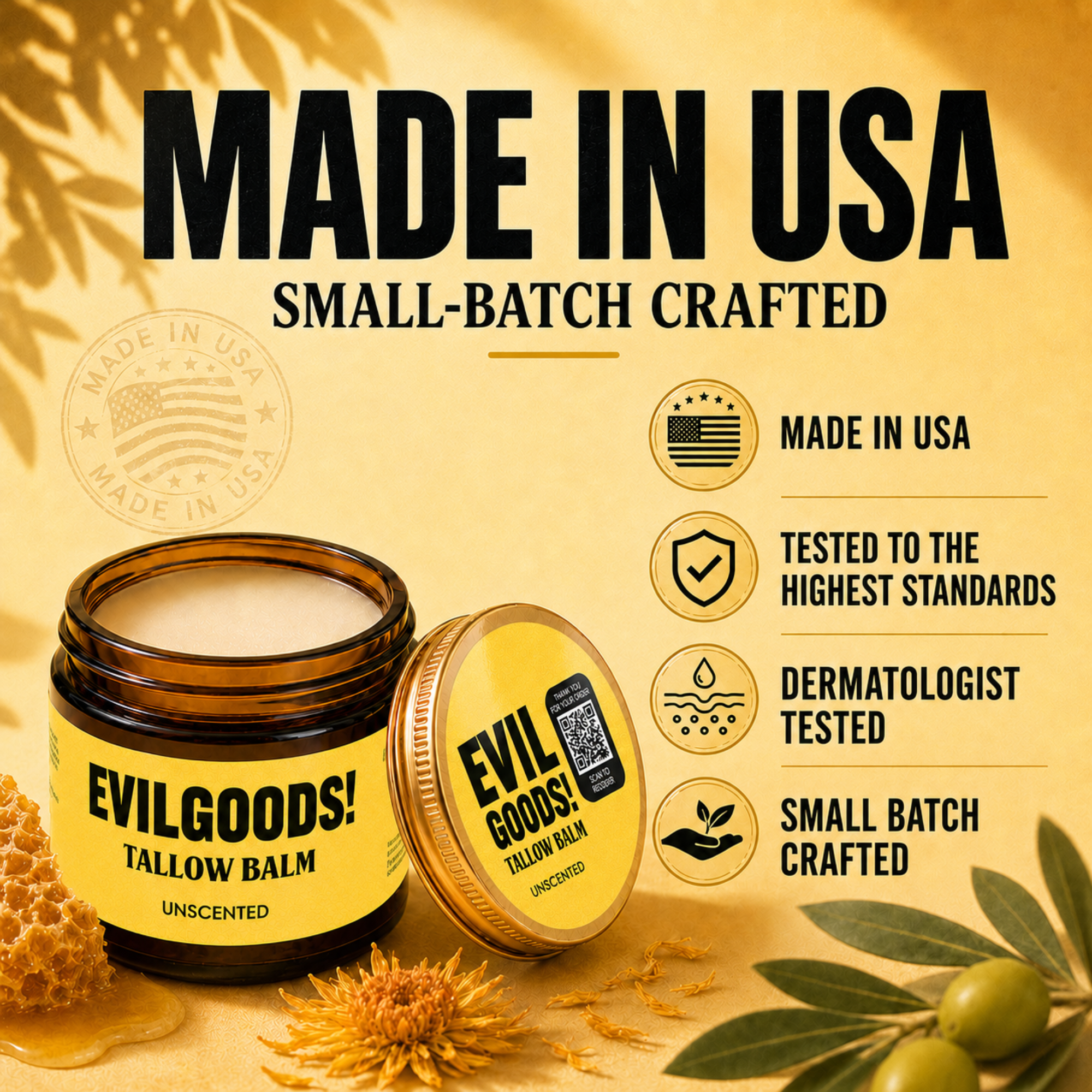 Tallow Honey Balm - 2oz World’s Best Beef Tallow Balm
